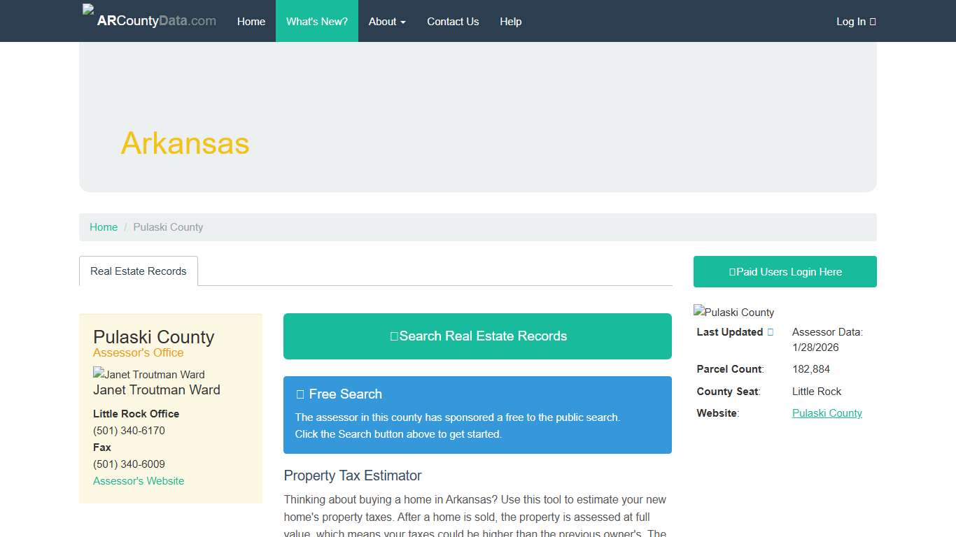 Pulaski County Arkansas - ARCountyData.com - ARCountyData.com